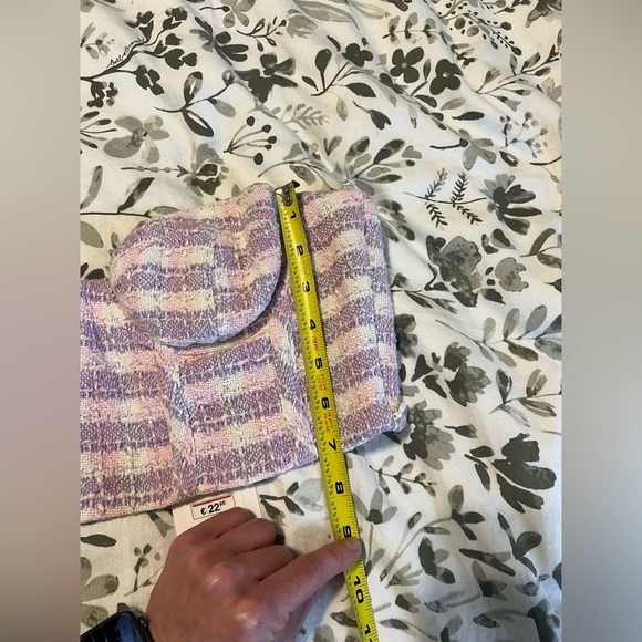 Zara Tweed Bustier Crop Top in Pink& White Twee size Med Clueless/Y2K - Picture 9 of 11